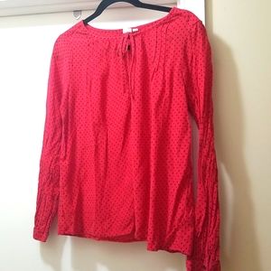 GAP red with black stars blouse